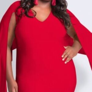Monif C. Vibrant Red Long Sleeve Dress